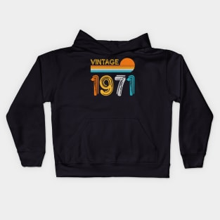 Vintage 1971 Happy 52nd Birthday Retro Kids Hoodie